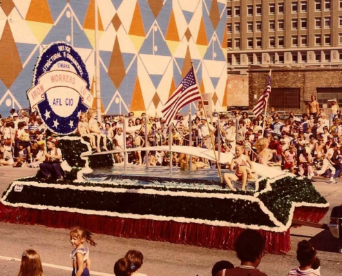 Image of 1978 Float with Family Members of Iron Workers Local 21