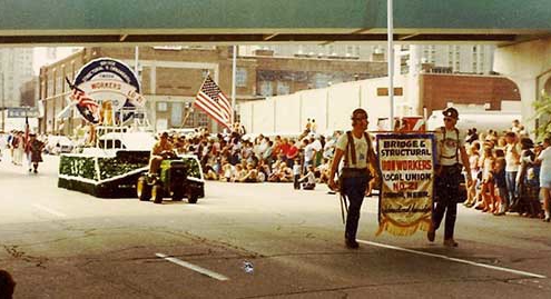 Image of 1979 Parade with Iron Workers Local 21 Members