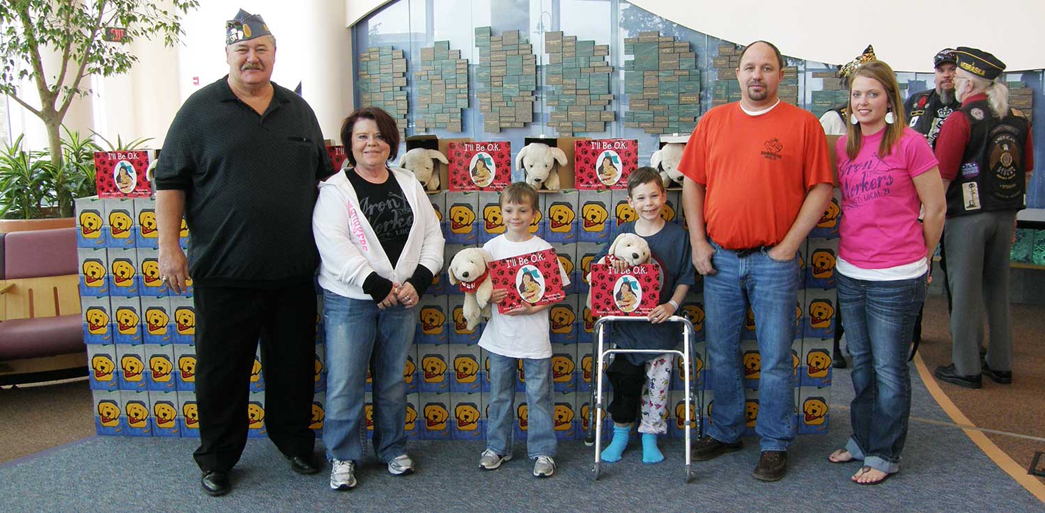 Sons of the American Legion and Members of Local 21 Passing Out Josh Dog Kits for Children at Omaha Children's Hospital